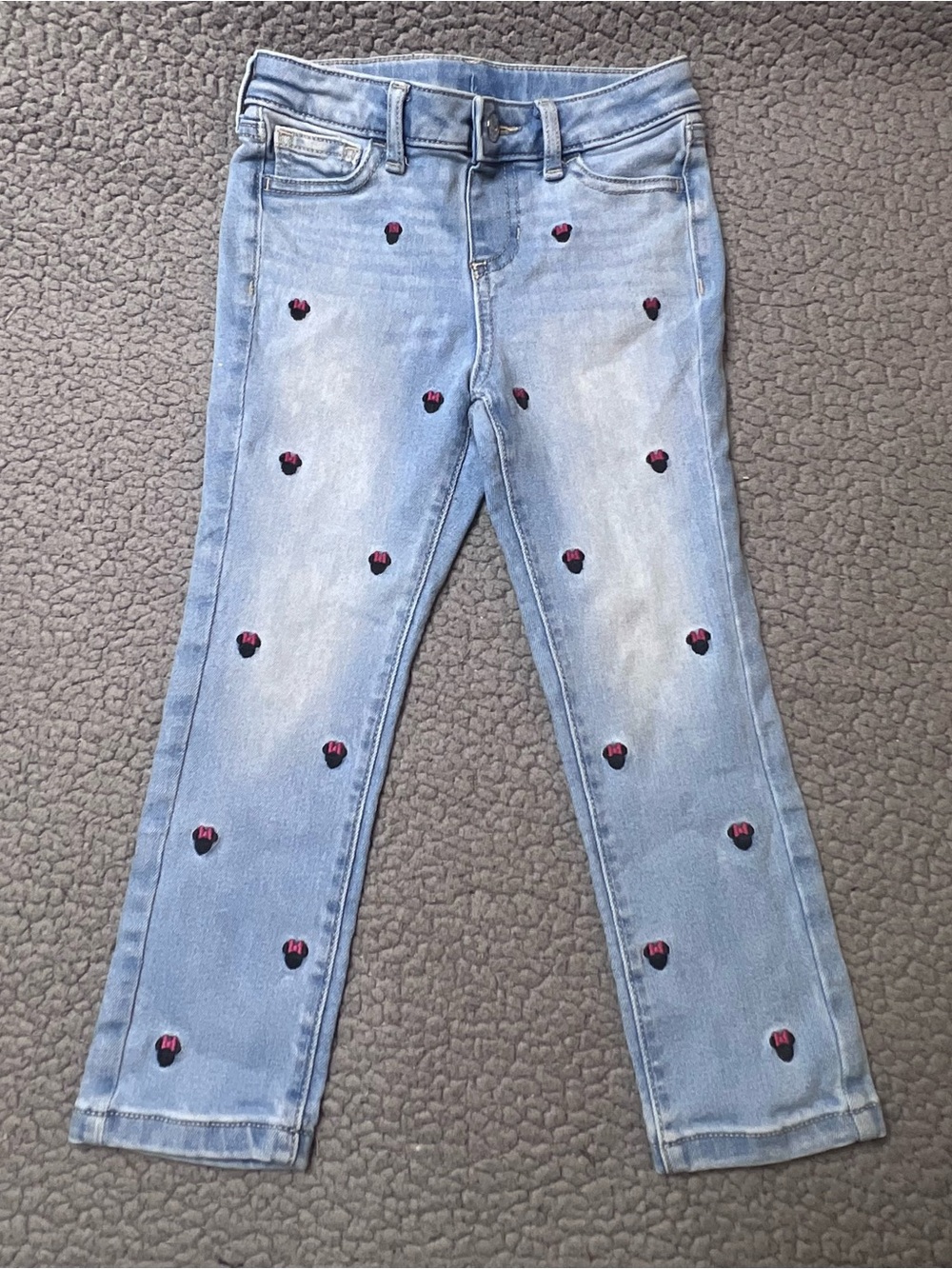 Disney Minnie Mouse Little Girls Jeans Size 4T Light Wash Skinny Jeans